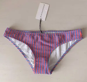 NWT  blue and orange striped bikini bottoms thumbnail 1