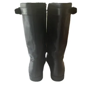 Lauren Ralph Lauren Sorissa Black Leather Mid Calf Boots Zip Women's Size 9.5B thumbnail 3