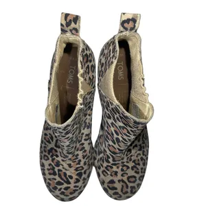 TOMS Kelsey Leopard Print‎ Wedge Ankle Boots 7.5 #1004940619-20 thumbnail 9