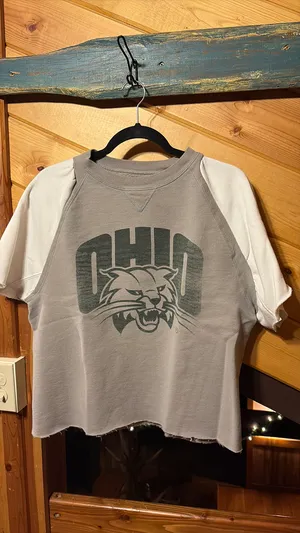 Vintage Ohio University bobcat crewneck sweatshirt cut off - M thumbnail 4