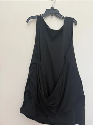 Black Women's Sleeveless Draped Tank Top,maternity top thumbnail 2