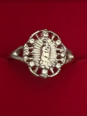 Virgin Mary Design Stainless Steel Silver Open Ring Size 8 thumbnail 2