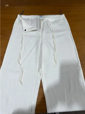 Oasis white linen pants thumbnail 1