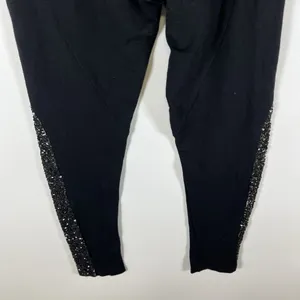 Alice + Olivia Black Sequin Accent Slim Fit Ponte Pants Size‎ 4 Waist Designer thumbnail 9