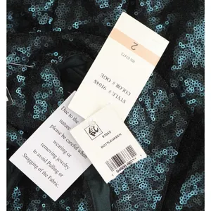 NWT Taylor Stretch Mesh Sequin Cinched Waist Gown Dress Bottle Green 2 thumbnail 8