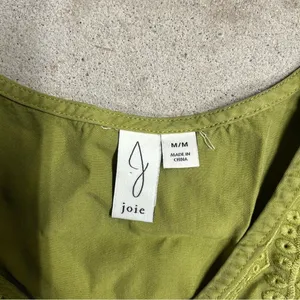 Joie Embroidered Florall V Neck Long Sleeve Blouse Green Size Medium thumbnail 3