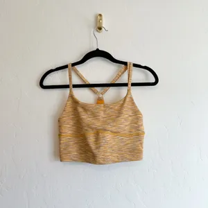 Outdoor Voices | Flow Freedom Athletic Crop Tank Top in Yellow Sunset Size Small thumbnail 2