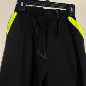 Black Contrast Stitch Neon Trim Cuffed Cargo Pants J thumbnail 5