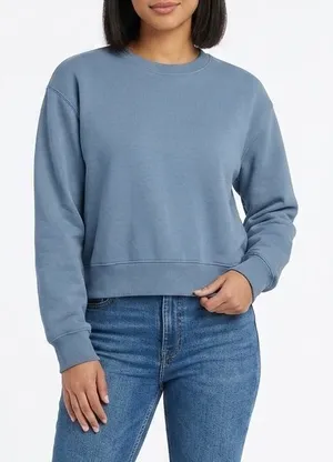 Abercrombie &‎ Fitch Soft A&F Cropped Sweatshirt Blue Crewneck Pullover Size XS thumbnail 1
