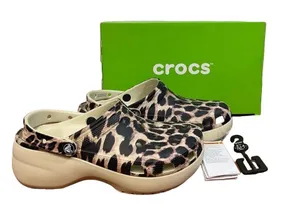 Crocs NEW Women's Platform Animal Print Remix Clogs Size 10 #B1318 thumbnail 1