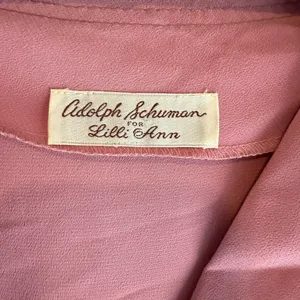 Vintage 60’s 70’s Dusty Rose Button-Front indie fairy mid Dress USA made medium thumbnail 2