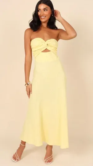 Petal and Pup Rosetta Maxi Dress in Lemon Size 12 NWT thumbnail 1