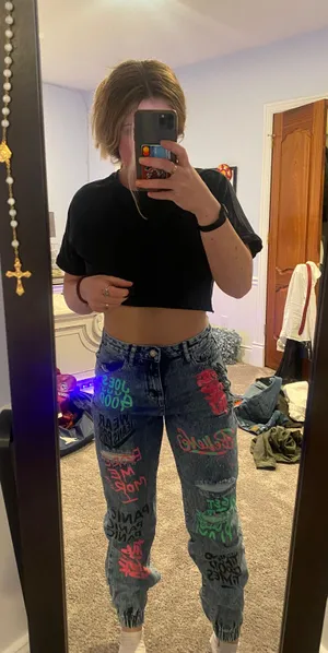 Graffiti high rise jeans Multiple Size S petite thumbnail 1