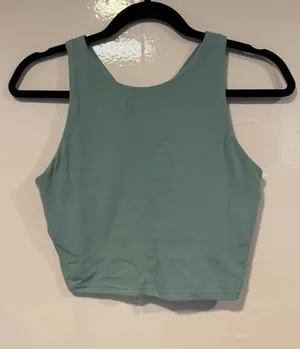 Athleta racerback‎ Sleeveless Crop Tank Top in Light Teal thumbnail 1
