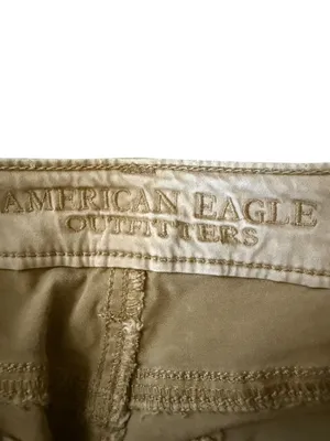 American Eagle 00 Reg tan stretchy jegging low rise button zip with pockets thumbnail 7