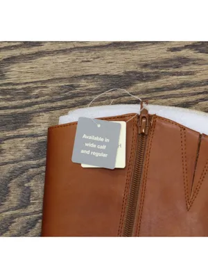 NWT On 34th Womens Firesse Riding Boots 10019685500 Cognac Leather Brown 5.5M thumbnail 11