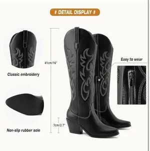 Amazon Black Cowboy Boots thumbnail 3