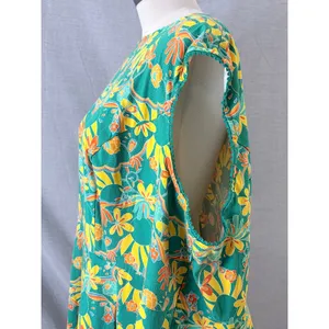 Bright and Beautiful Midi Dress Green Floral Sunburst Mod Retro Plus 24 thumbnail 5