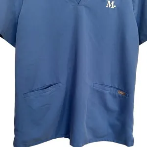 Figs Casma Three Pocket Scrub Top in Color Ceil Blue Monogram M Medical XL thumbnail 4