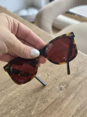 Ray-Ban Wayfarer RB2140 Sunglasses Tortoise Frame Red Lenses Italy Handmade thumbnail 8