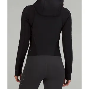 Lululemon Push Your Pace Jacket Size 6 Black Hiking -LW4BZFS BLK EUC thumbnail 3