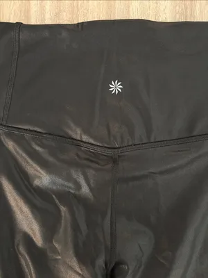 Athleta Elation Matte Foil Shine 7/8 Tight Leggings Women’s Size XL Black thumbnail 6