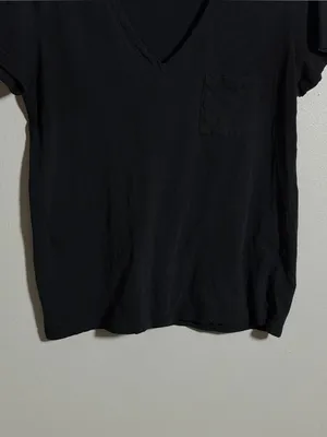 Madewell Women Minimalist Black Crewneck Tee Basic size M‎ thumbnail 3