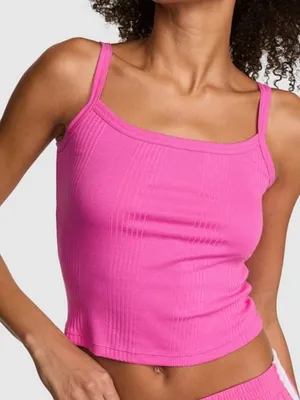 Victoria's Secret PINK Victoria's Secret Ribbed Tank & Shorts Set Pink Gossip L thumbnail 7