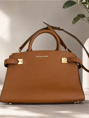 Michael Kors Kala Satchel Crossbody Brown Bag Purse EUC thumbnail 2