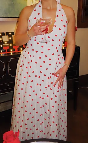 Hello Molly I Love You Halter Maxi Dress White thumbnail 1
