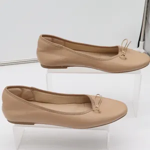 Feetsing Ballet Flat Womens 9 Round Toe Bow Accent Tan Nude Slip On Excellent thumbnail 2