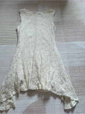 Abercrombie & Fitch Cream Lace Asymmetrical Handkerchief Hem Dress Small NWOT thumbnail 5