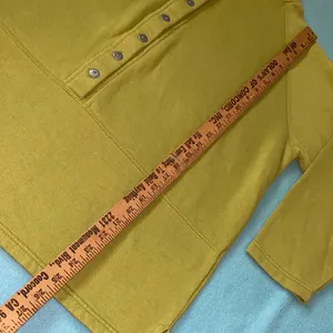 UNBRANDED mock neck chartreuse long sleeve half button sweatshirt NEW size XL thumbnail 6
