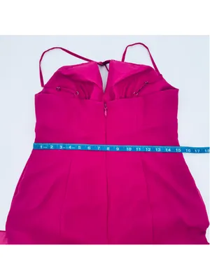 Azazie Livy Dress Size 6 Fuschia Pink Halter Neck Gown thumbnail 7