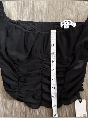 Black Mesh Corset-Style Crop Top TIC TOC Size Small Clubwear Maddy Euphoria thumbnail 9