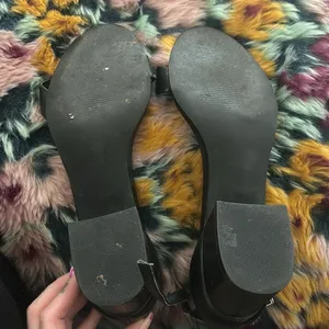 Steve Madden Black Leather Block Heel Sandals thumbnail 6