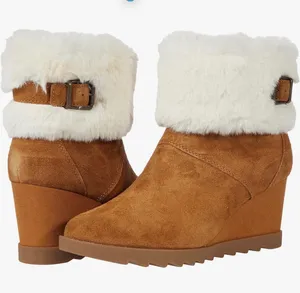 Koolaburra by UGG Elladine wedges booties with white faux fur trim, size US 7.5 thumbnail 1