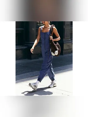 NWT Free People FP Movement Fast Track Onesie - black grape blue - size Large thumbnail 6