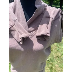 Athleta Coaster Luxe V-Neck Shawl Collar Sweatshirt Pullover Mauve Relaxed Fit thumbnail 4