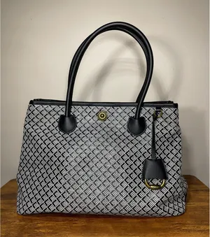 Lauren Ralph Lauren Millbrook Market Tote Geometric Preppy thumbnail 1