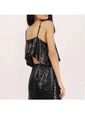 Tobi Shimmer Cut-out Spaghetti Strap Mini Dress, Size S thumbnail 2