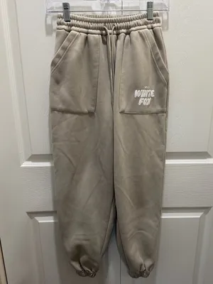 White Fox Boutique Taupe Drawstring Joggers thumbnail 3
