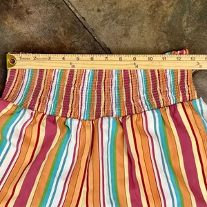 Women’s Multicolor Striped Smocked Waist Wide Leg Pants Medium thumbnail 4