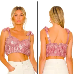 Majorelle✨ Chic Metallic Pink Bow Top 🎀 thumbnail 2