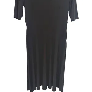 Lauren Ralph Lauren Black Mock Neck Belted Classic Fit &‎ Flare Midi Dress Sz 10 thumbnail 11