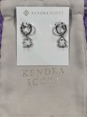 NWT Kendra Scott Ghost Silver Huggie Earrings thumbnail 6