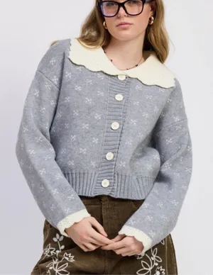 Jacquie the‎ Label Georgia Contrast Collar Cardigan thumbnail 1