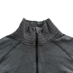 Lululemon Swiftly Mock Neck 1/2 Zip Long Sleeve 6 Black Grey Stripe Run Gym thumbnail 4