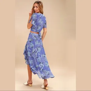 Lulus ✨HP✨Views Periwinkle Blue Floral Print Maxi Skirt✨ thumbnail 4