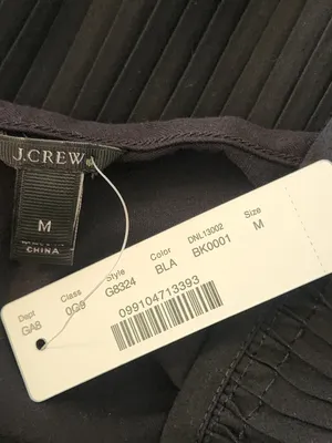 J. Crew Black Pleated Ruffle Tiered Sleeveless Blouse Size Medium NWT thumbnail 7